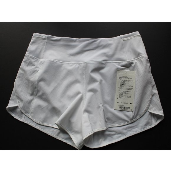 Lululemon Real Quick Short *Perforated 3.5" / Size 8 / White Run Liner High Rise - Picture 4 of 6